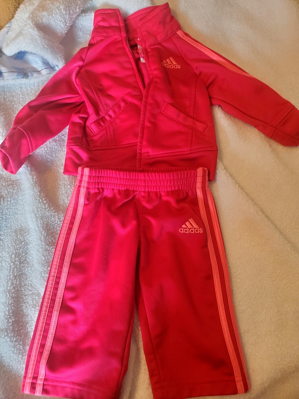 adidas Kids Pink Track Jacket and Pants Set